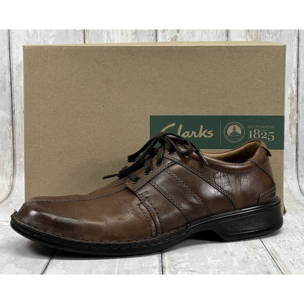 Clarks Touareg Vibe Mens 11 M Brown Leather Lace Up Dress Shoes 26114014 Box